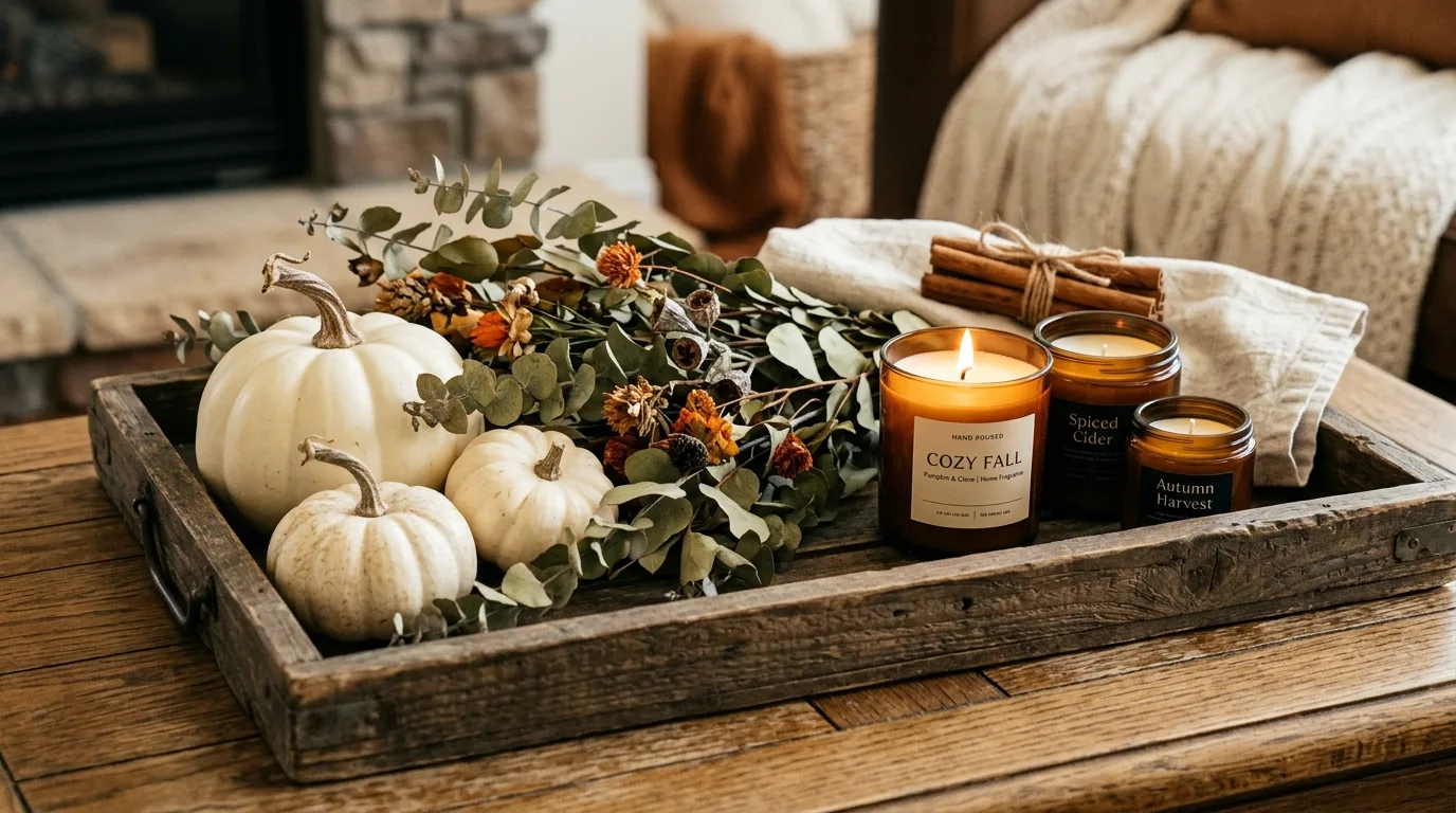 Use throws and pillows to shift the room quickly inspiration for a fall home interior.